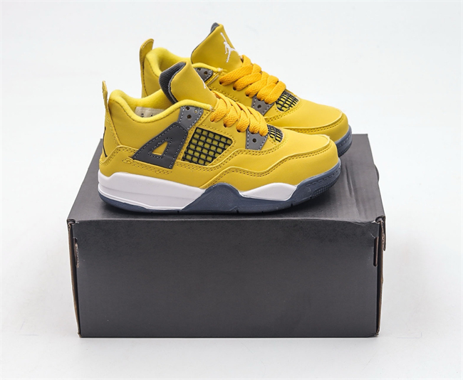 Youth Running weapon Super Quality Air Jordan 4 Yellow Shoes 033